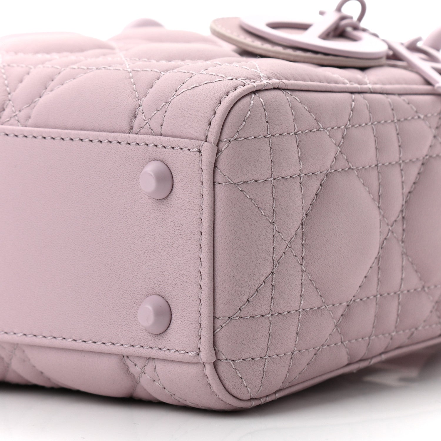 Christian Dior Ultra Matte Calfskin Cannage Mini Lady Dior Lavender 10 of 11
