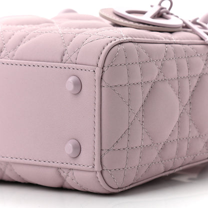 Christian Dior Ultra Matte Calfskin Cannage Mini Lady Dior Lavender 10 of 11