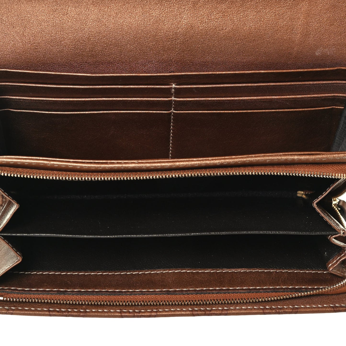 Metallic Guccissima Lovely Heart Continental Wallet Bronze