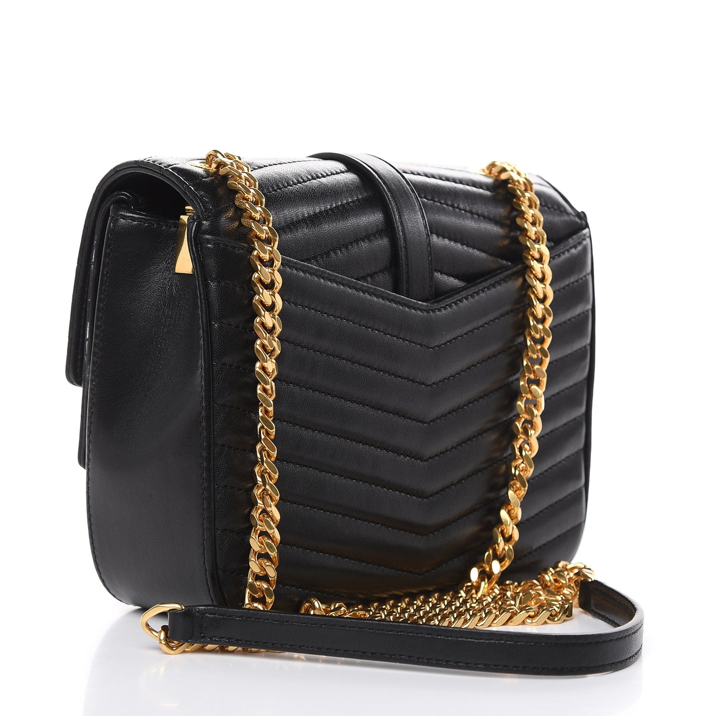 Lambskin Matelasse Chevron Monogram Small Sulpice Bag Black