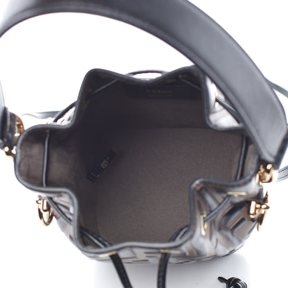 Fendi Vitello Liberty F is Fendi Bi-Color FF 1974 Embossed Mini Mon Tresor Bucket Bag Maya Black 6 of 8