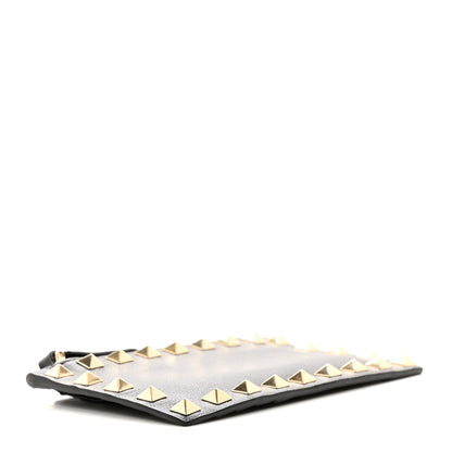 Valentino Garavani Vitello Rockstud Coin Case Card Holder Black 4 of 7
