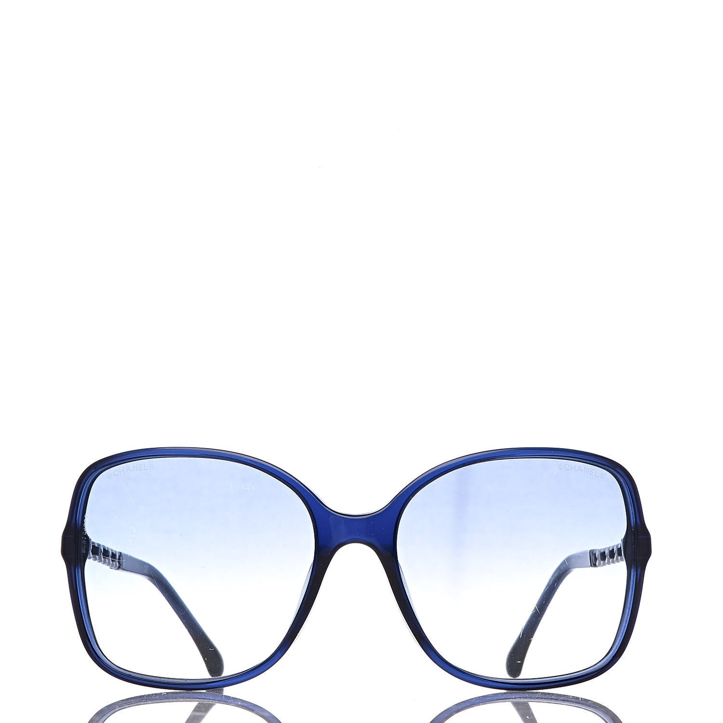Lambskin Square Chain Sunglasses 5210-Q Blue