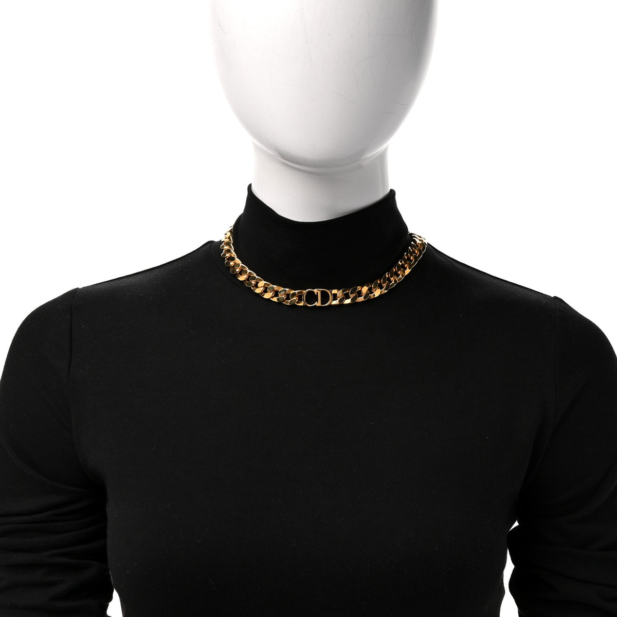 Christian Dior Metal Danseuse Etoile Chain Choker Necklace Gold 2 of 5