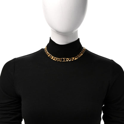 Christian Dior Metal Danseuse Etoile Chain Choker Necklace Gold 2 of 5