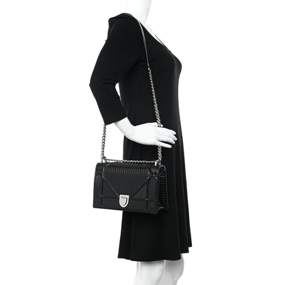 Christian Dior Metallic Patent Micro-Cannage Medium Diorama Flap Bag Graphite 2 of 11