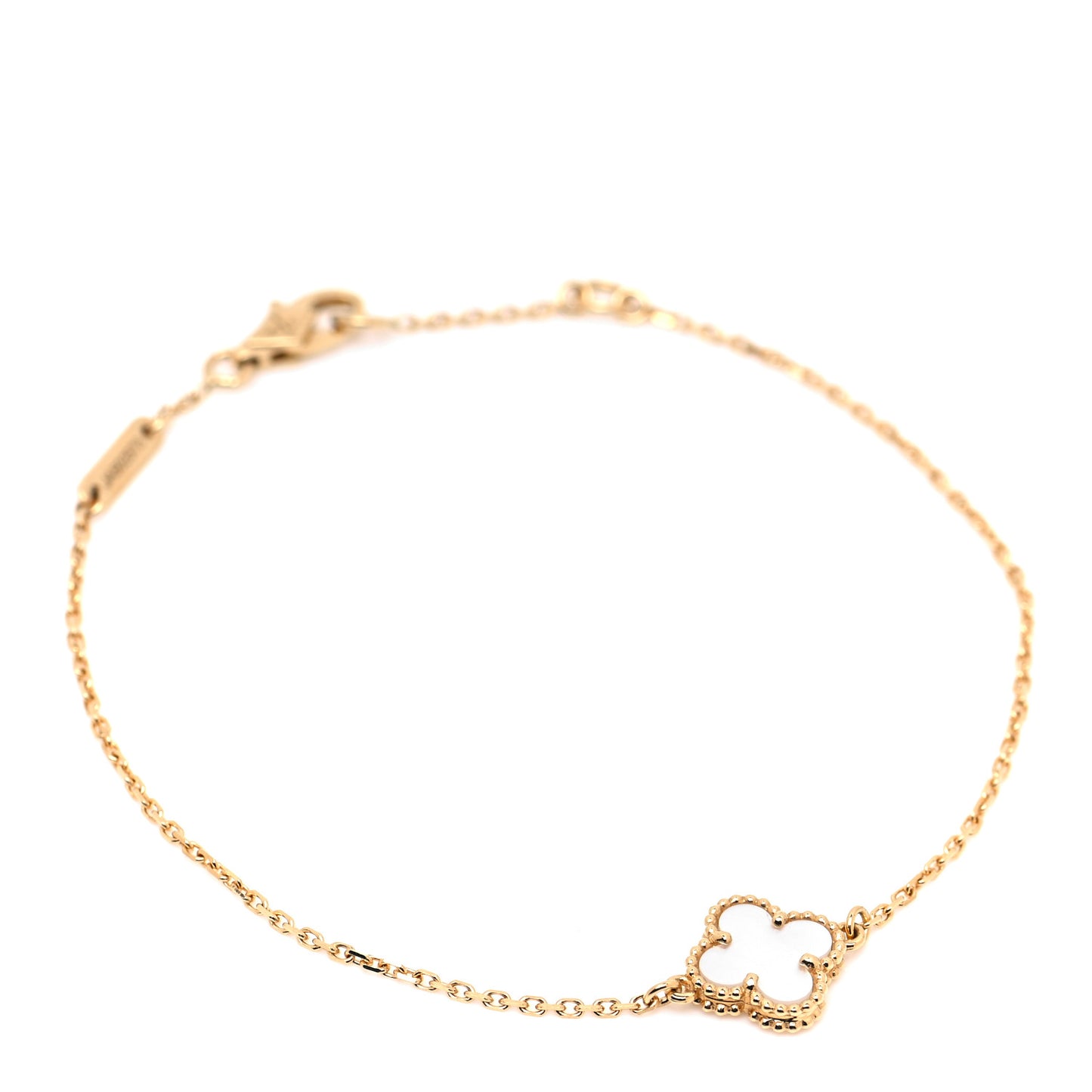 18K Yellow Gold Mother of Pearl Sweet Alhambra Bracelet