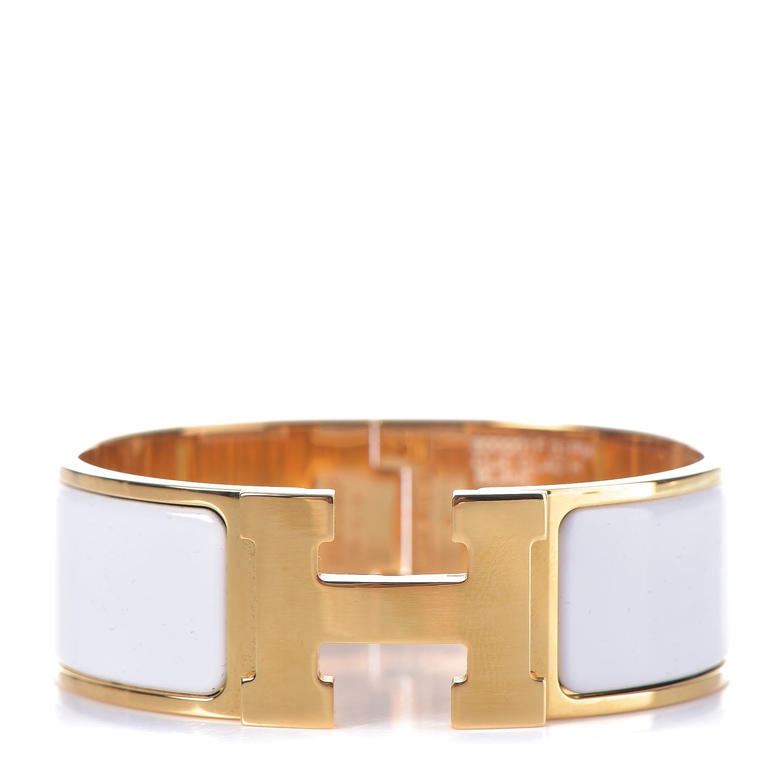 Hermes Enamel Wide Clic Clac H Bracelet PM White 1 of 7