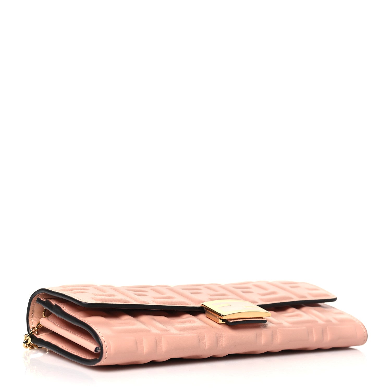 Fendi Nappa Matisse FF Embossed Continental Wallet On Chain Light Pink 4 of 10