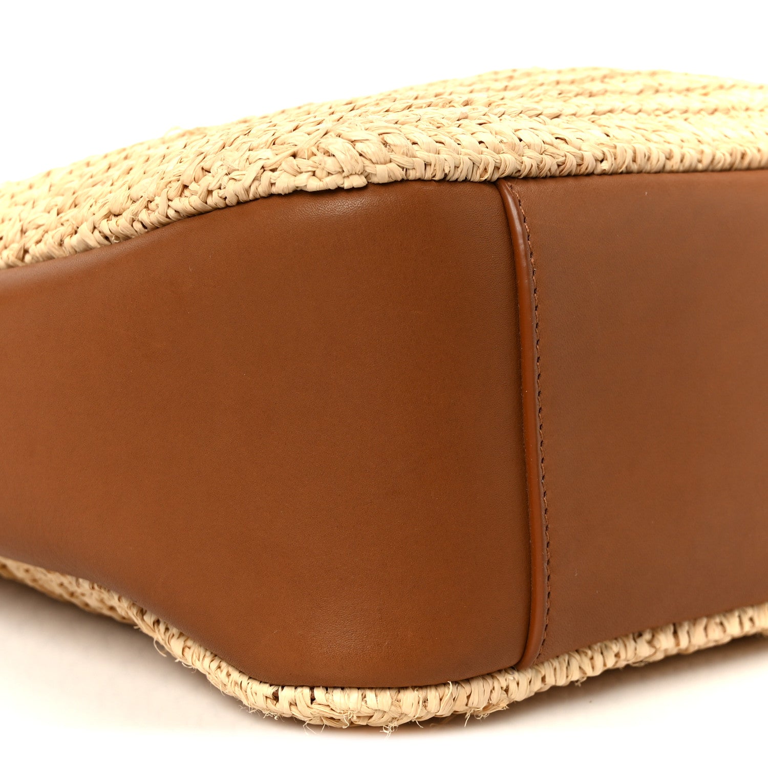 Saint Laurent Raffia Calfskin Le 5 A 7 Small Hobo Natural Brick 13 of 14