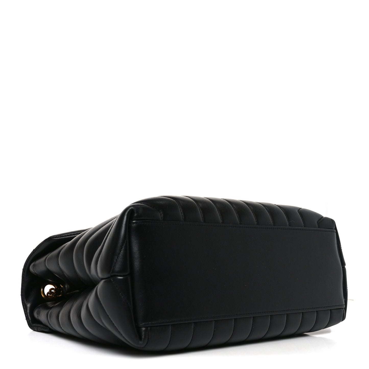 Calfskin Y Quilted Monogram Medium Loulou Chain Satchel Black
