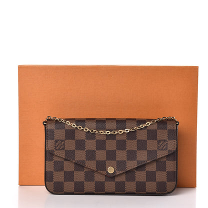 Louis Vuitton Damier Ebene Pochette Felicie Chain Wallet 12 of 12