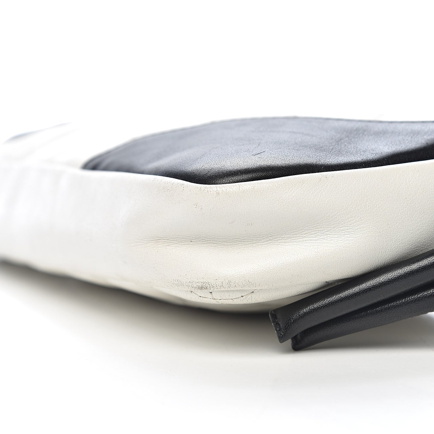 Calfskin Quilted Cambon Pochette White Black