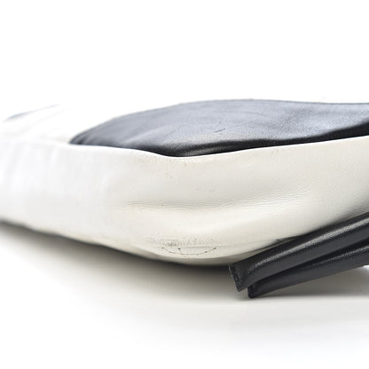 Chanel Calfskin Quilted Cambon Pochette White Black 12 of 13