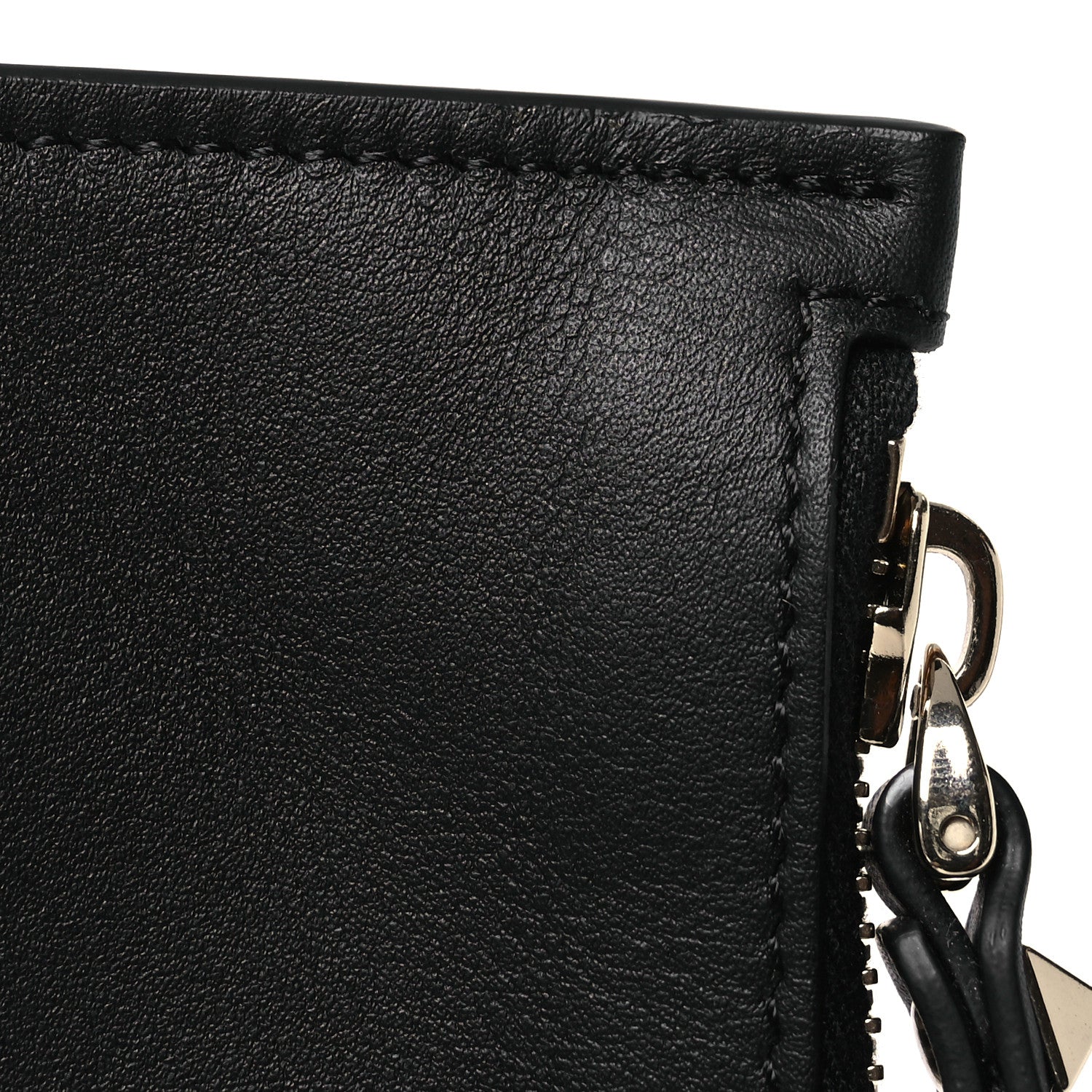 Valentino Garavani Calfskin VLTN Large Flat Zip Pouch Black 9 of 10
