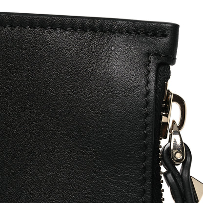 Valentino Garavani Calfskin VLTN Large Flat Zip Pouch Black 9 of 10