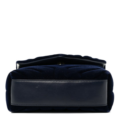 Saint Laurent Velvet Y Quilted Monogram Toy Loulou Crossbody Bag Navy 17 of 31