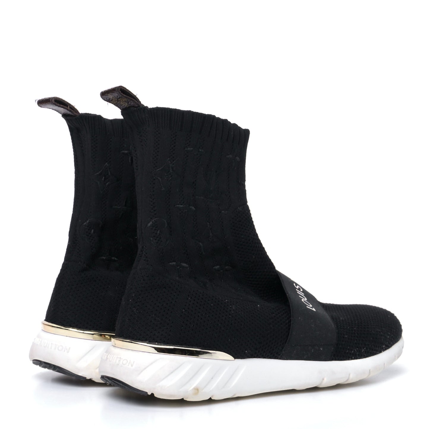 Monogram Stretch Fabric Aftergame Sneaker Boots 37 Black
