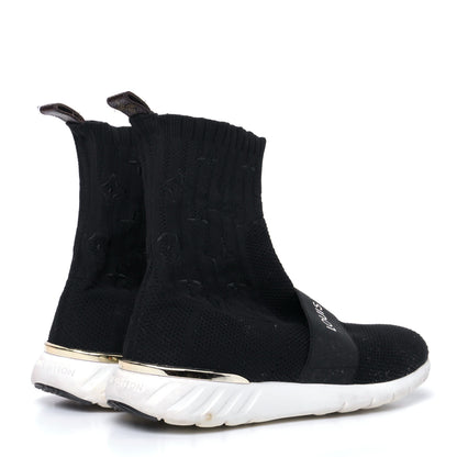 Louis Vuitton Monogram Stretch Fabric Aftergame Sneaker Boots 37 Black 3 of 5