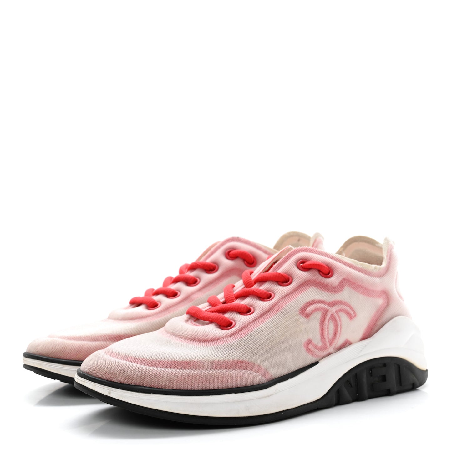Mesh Lycra Womens CC Sneakers 37 White Red