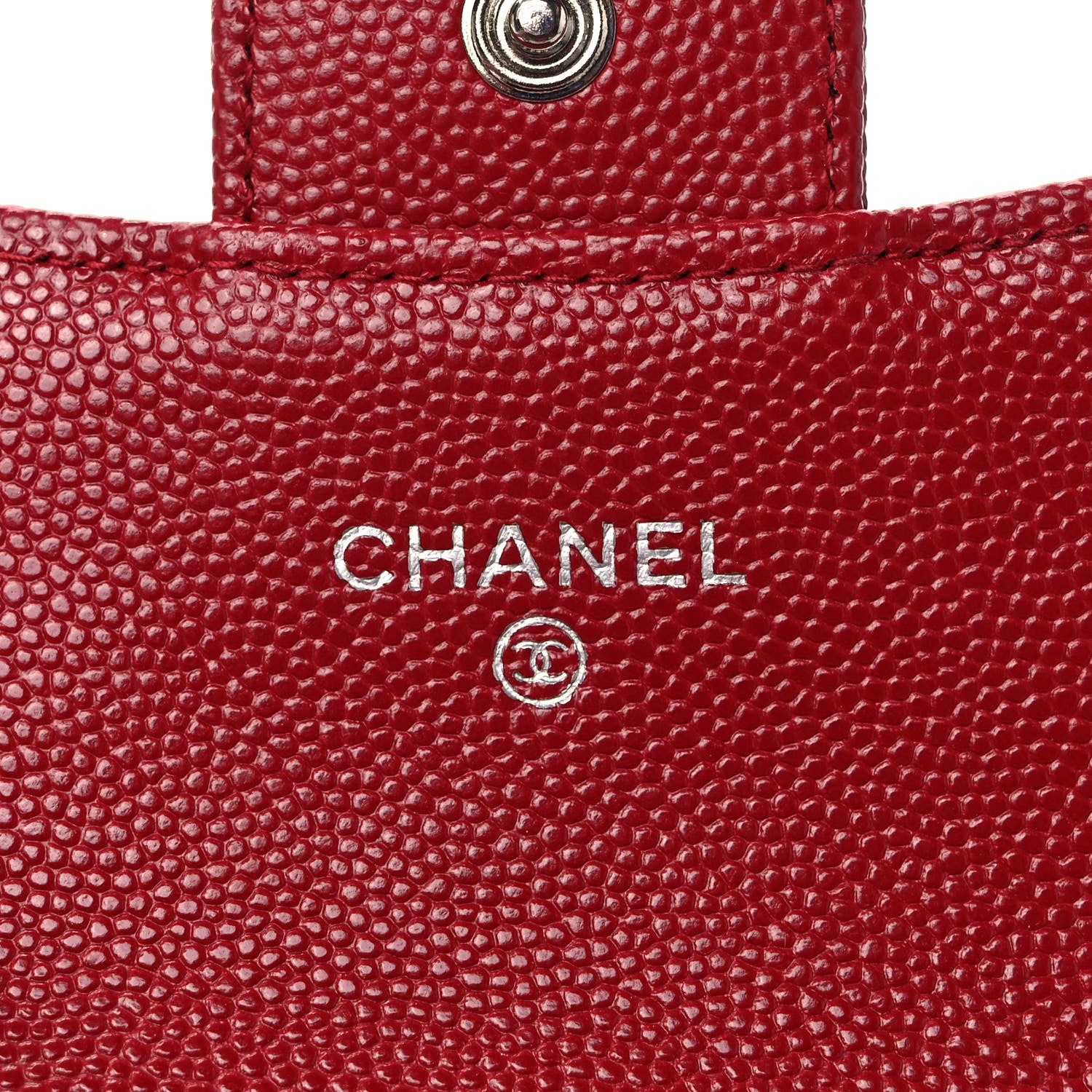 Chanel Caviar Quilted Flap Card Holder Wallet Dark Red 6 of 8