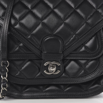 Chanel Lambskin Quilted Messenger Flap Black 10 of 12
