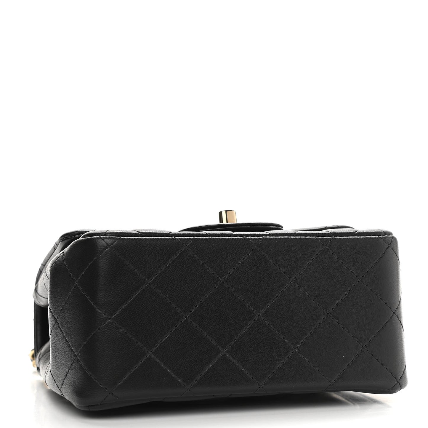 Lambskin Quilted Mini Square Flap Black