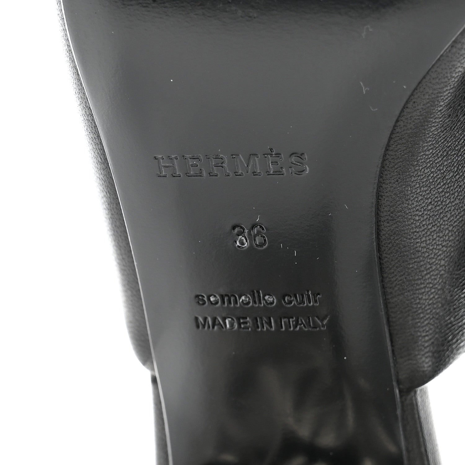 Hermes Nappa Glossy 60 Sandals 36 Black 8 of 10