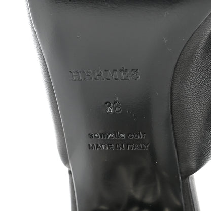 Hermes Nappa Glossy 60 Sandals 36 Black 8 of 10