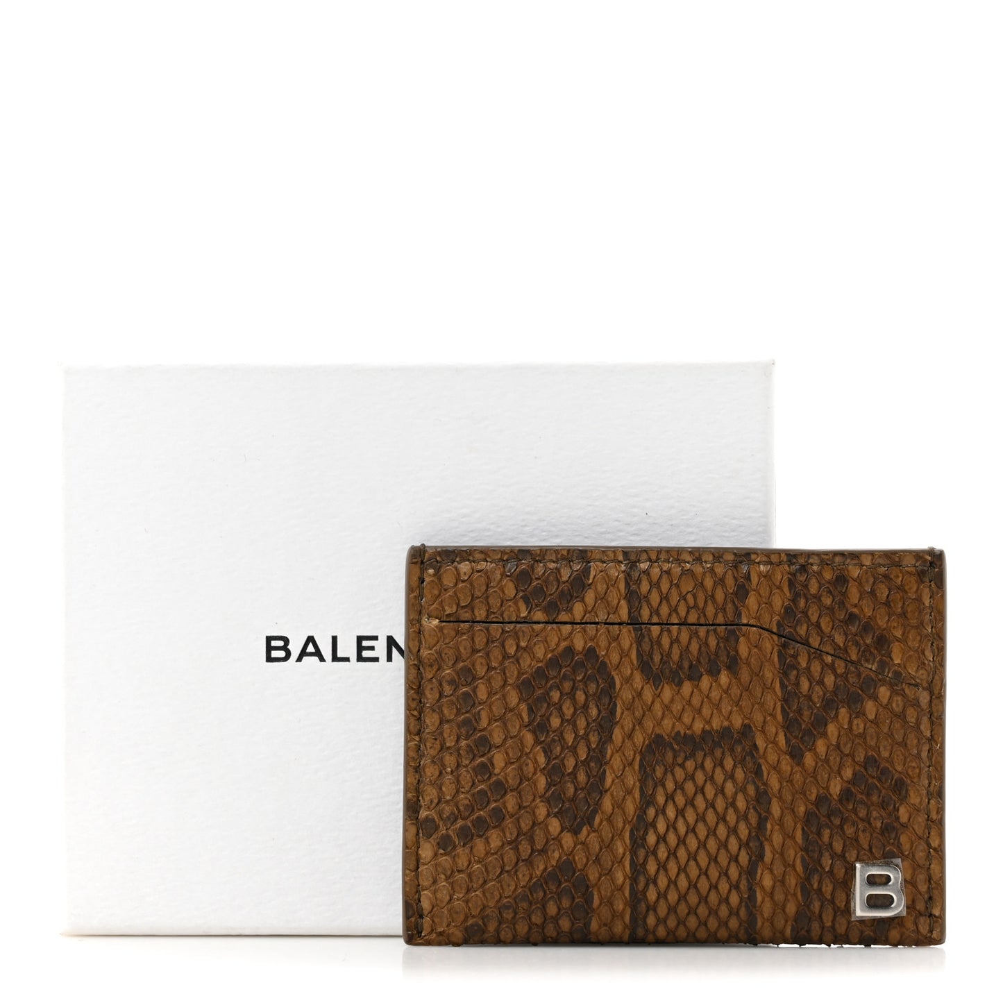 Snakeskin Card Holder Black