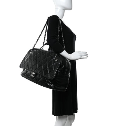 Chanel Aged Calfskin Quilted Large Express Bowling Bag Black 2 of 10