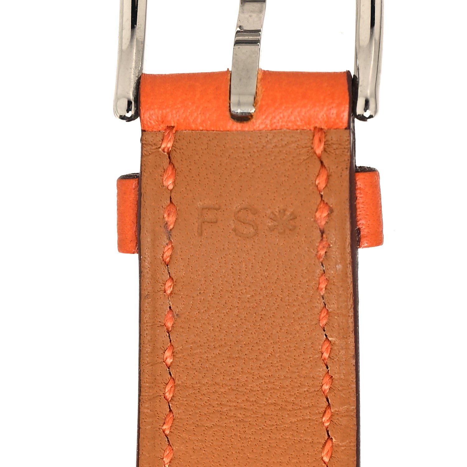 Hermes Swift Heure H Hour Watch PM Double Tour Strap Orange 4 of 5