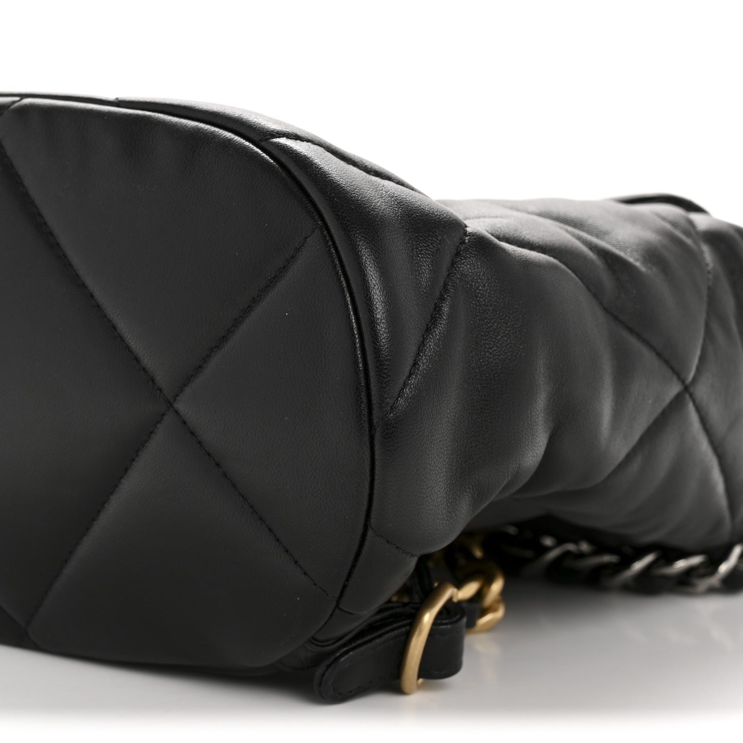 Lambskin Quilted Chanel 19 Backpack Black