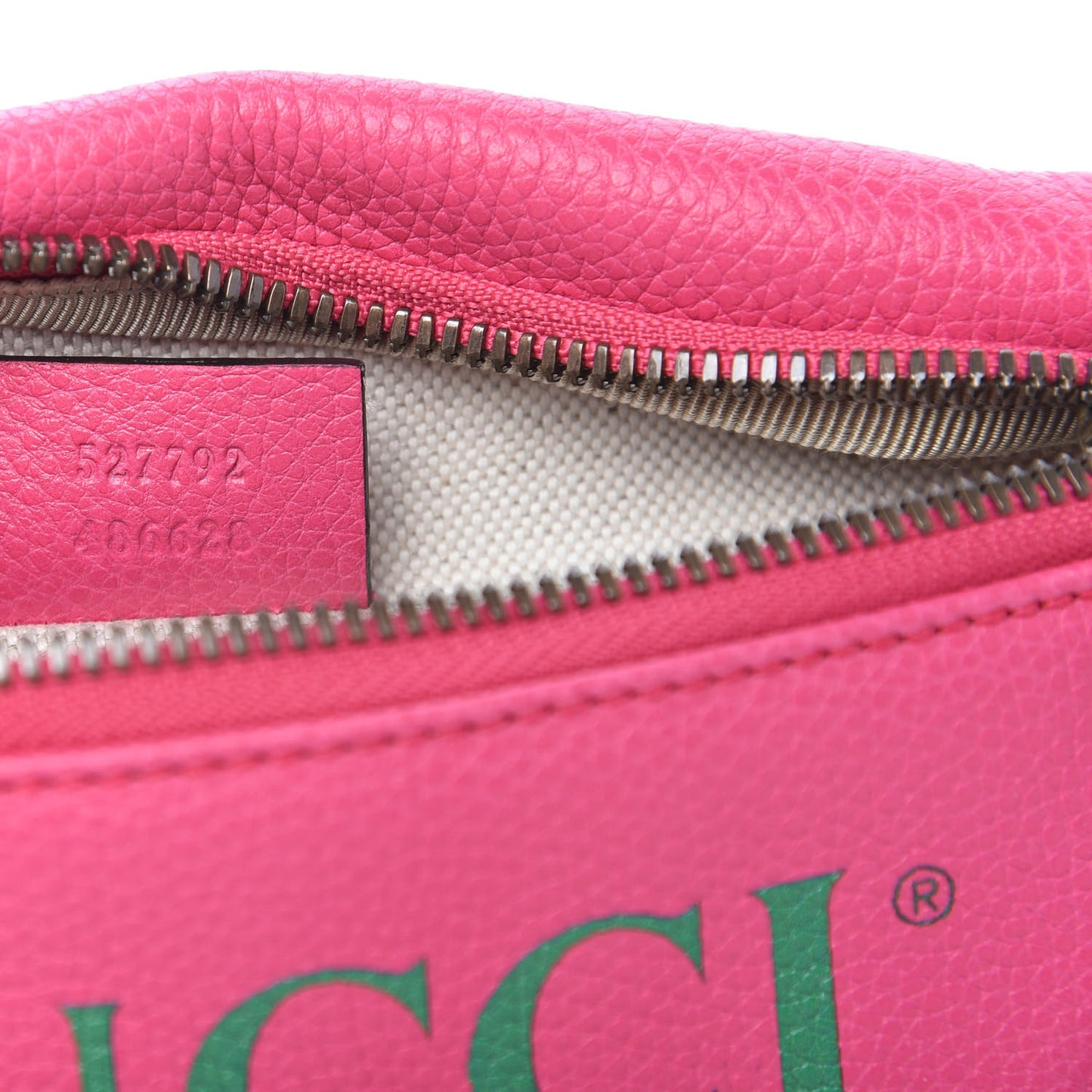 Grained Calfskin Small Logo Belt Bag Box Pink Green
