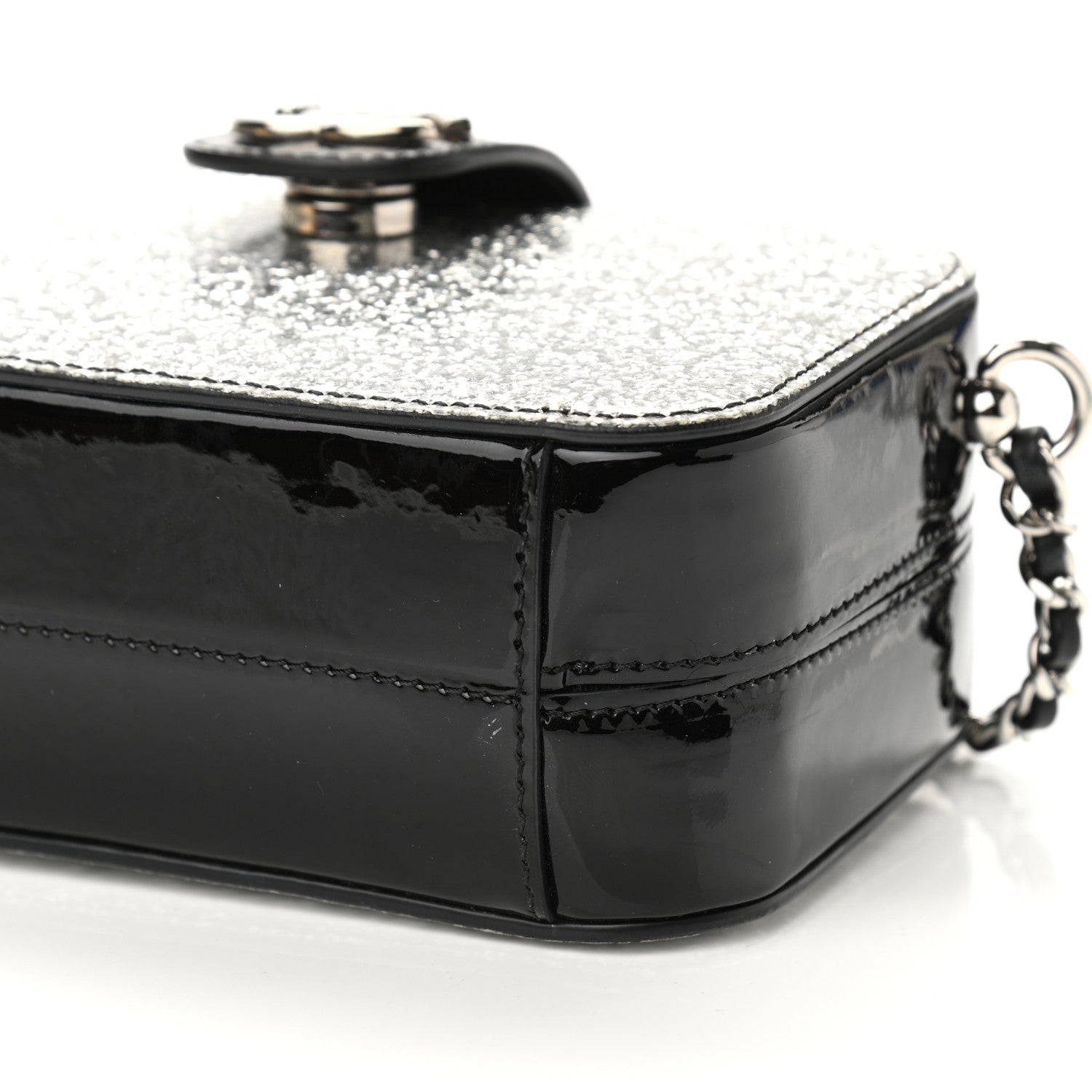 Chanel Glitter Patent Evening On The Moon Camera Case Silver 9 of 9