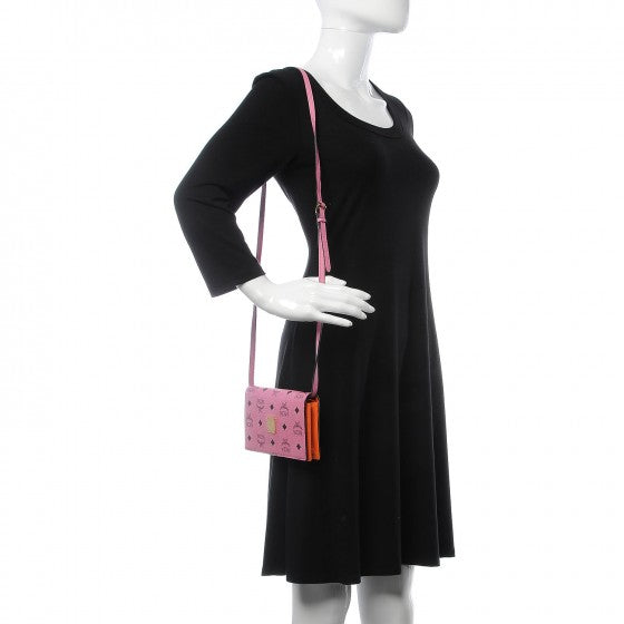 MCM Visetos Crossbody Wallet Pink 2 of 6