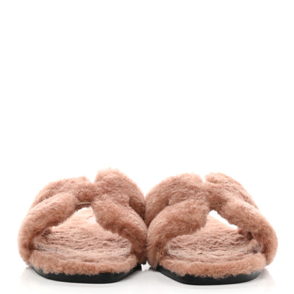 Hermes Woolskin Oran Sandals 36 Rose Aube 2 of 9