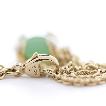 David Yurman 18K Yellow Gold Diamond Chrysoprase 8mm Chatelaine Bracelet 4 of 4