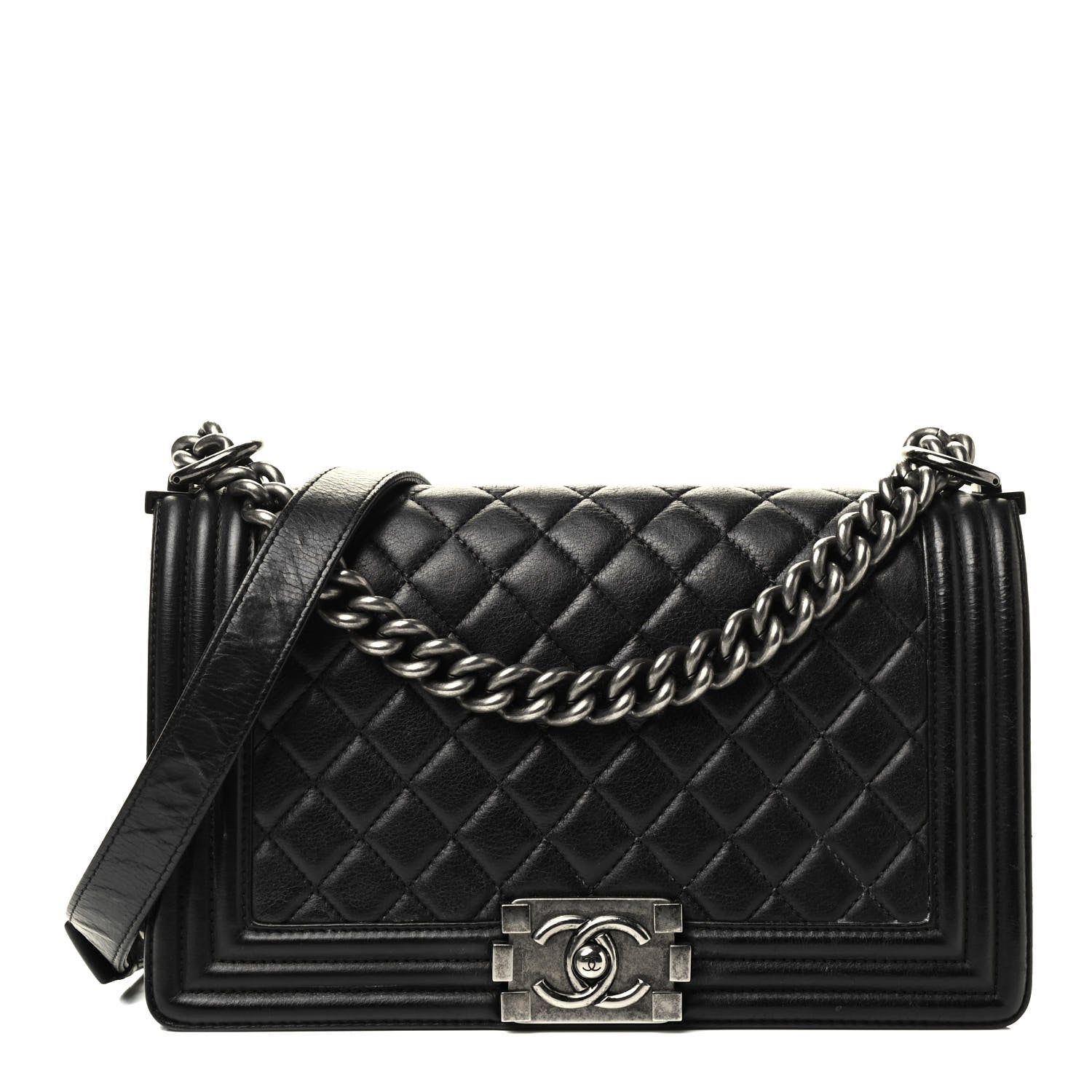Chanel Calfskin Quilted Medium Boy Flap Black 1 of 9