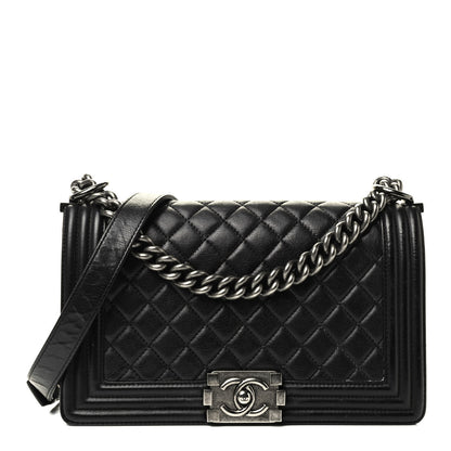 Chanel Calfskin Quilted Medium Boy Flap Black 1 of 9
