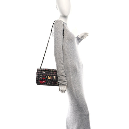 Chanel Wool Patchwork Medium Single Flap Pink Grey 2 of 10