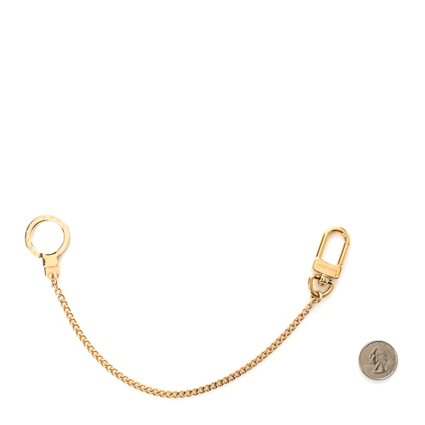 Metal Pochette Extender Key Ring Chain Gold