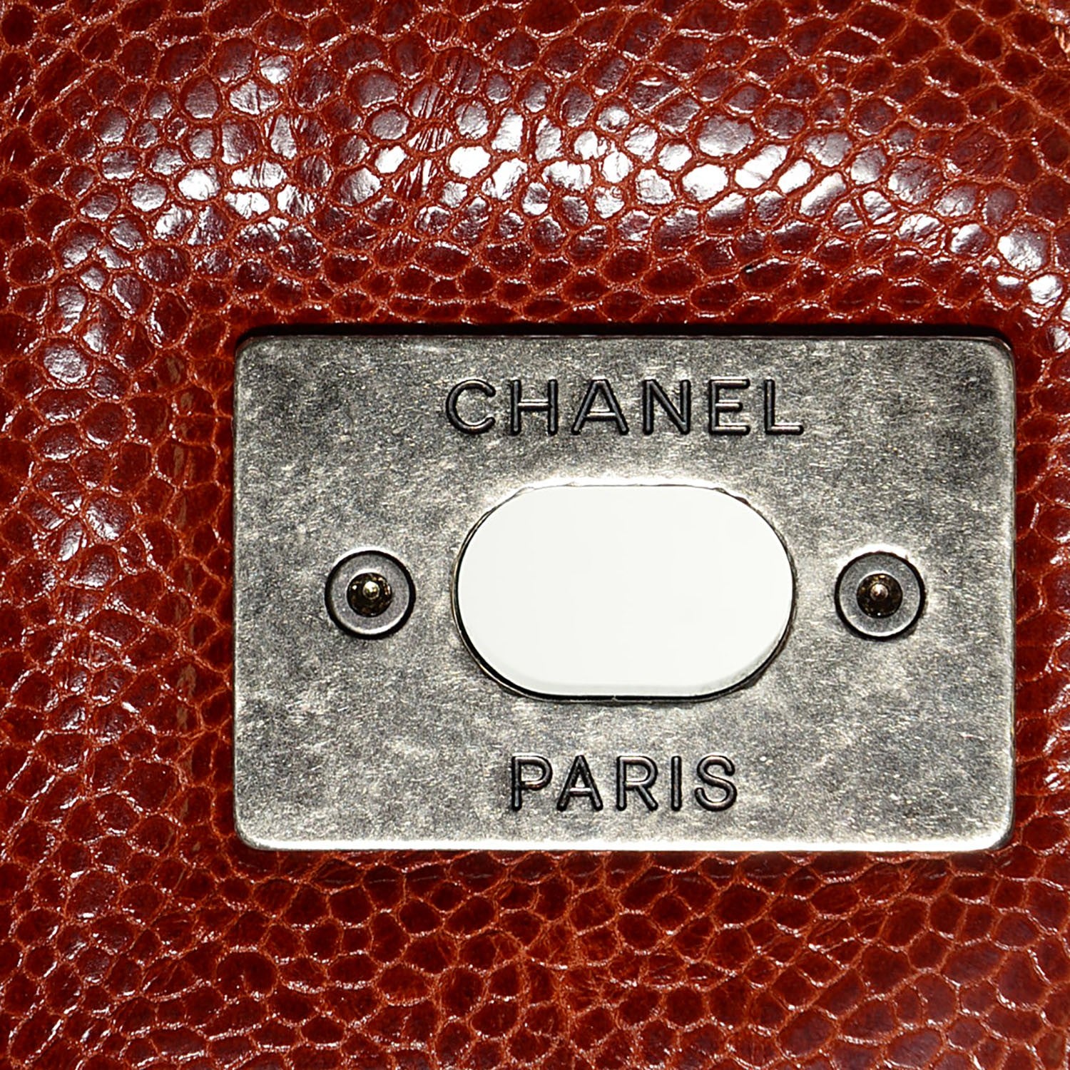 Chanel Grained Calfskin Quilted Maxi Elastic Flap Brown 6 of 8