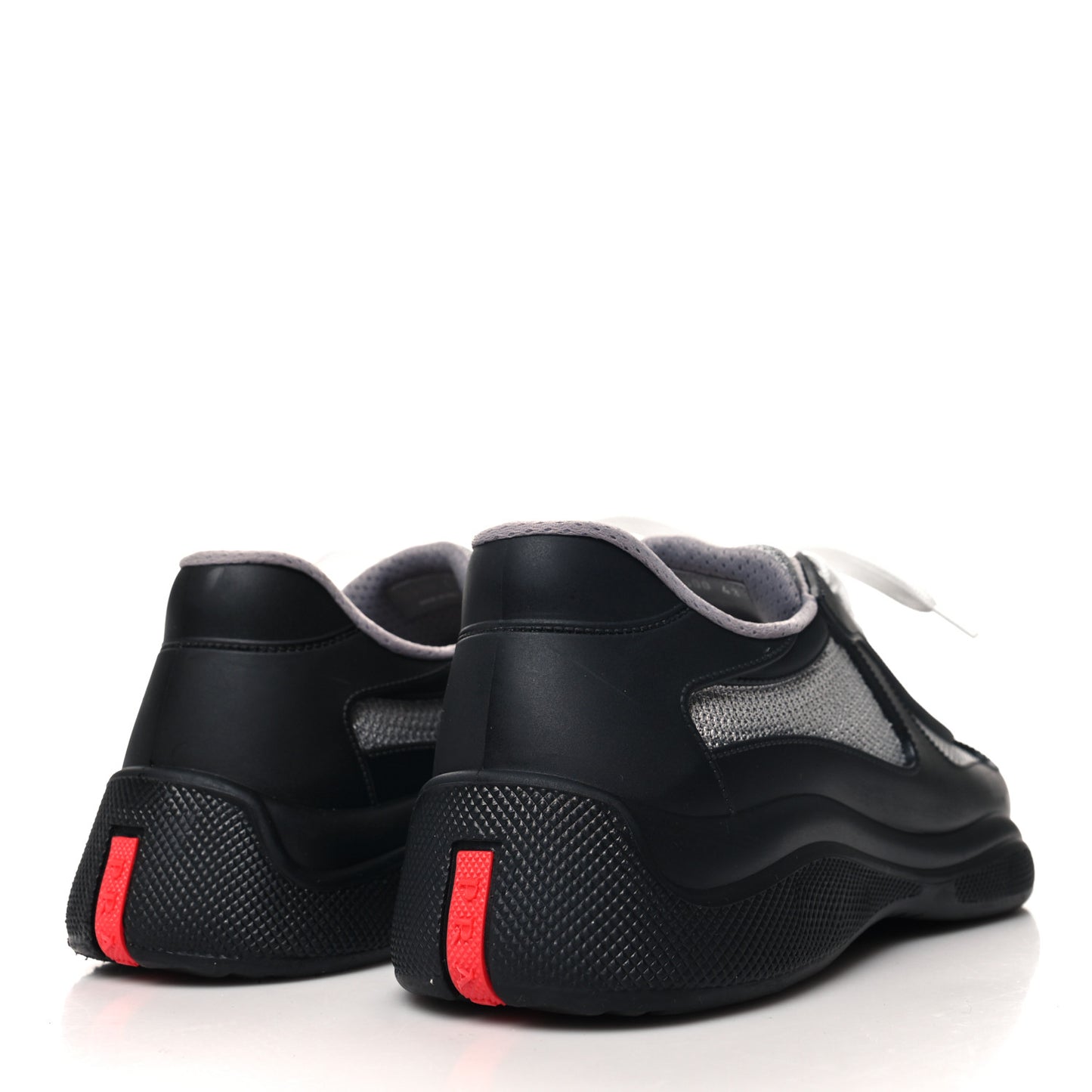 Soft Rubber Mesh Mens America's Cup Sneakers 43 Black Argento