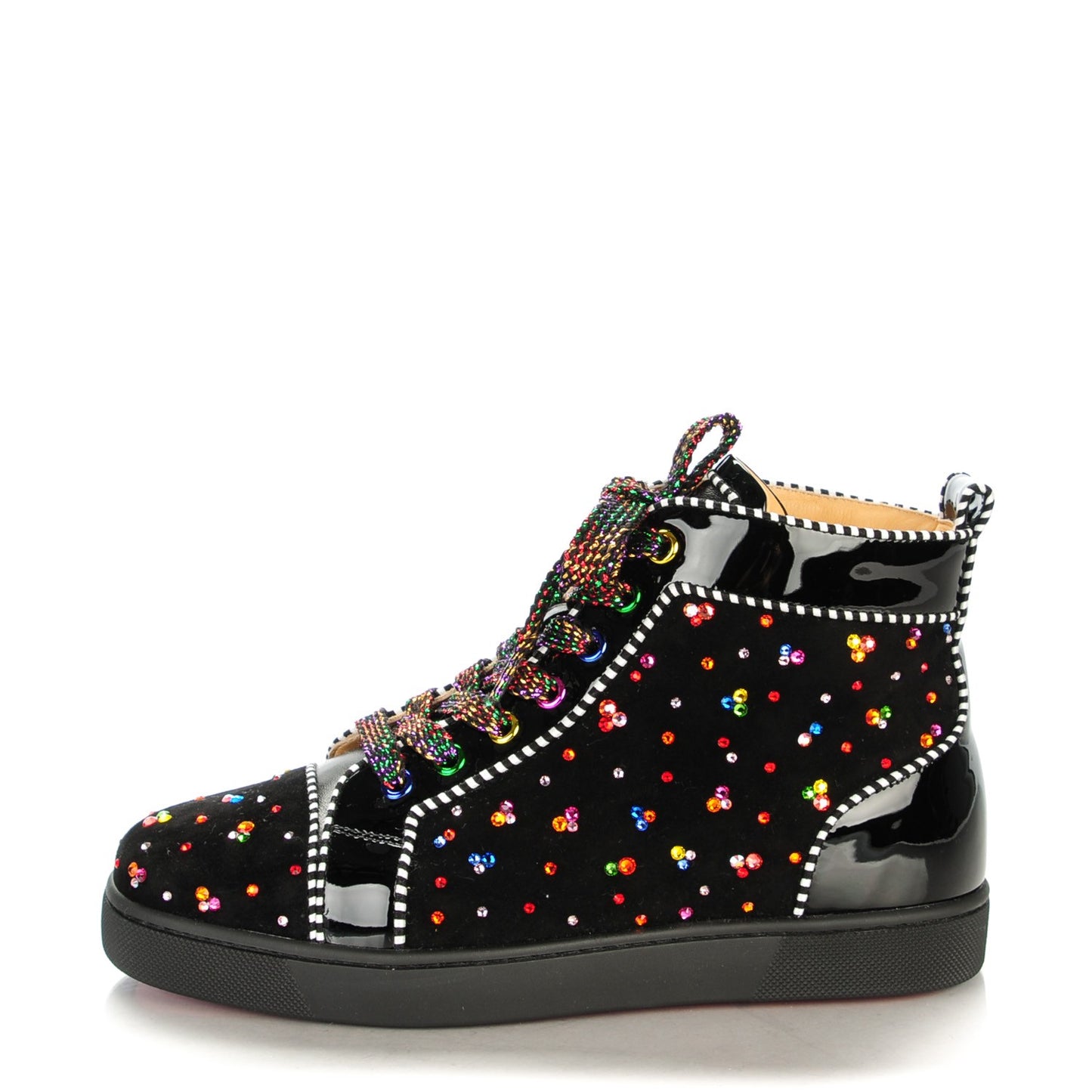 Suede Patent Louis Clair De Lune Flat Sneakers 37 Version Black Multicolor