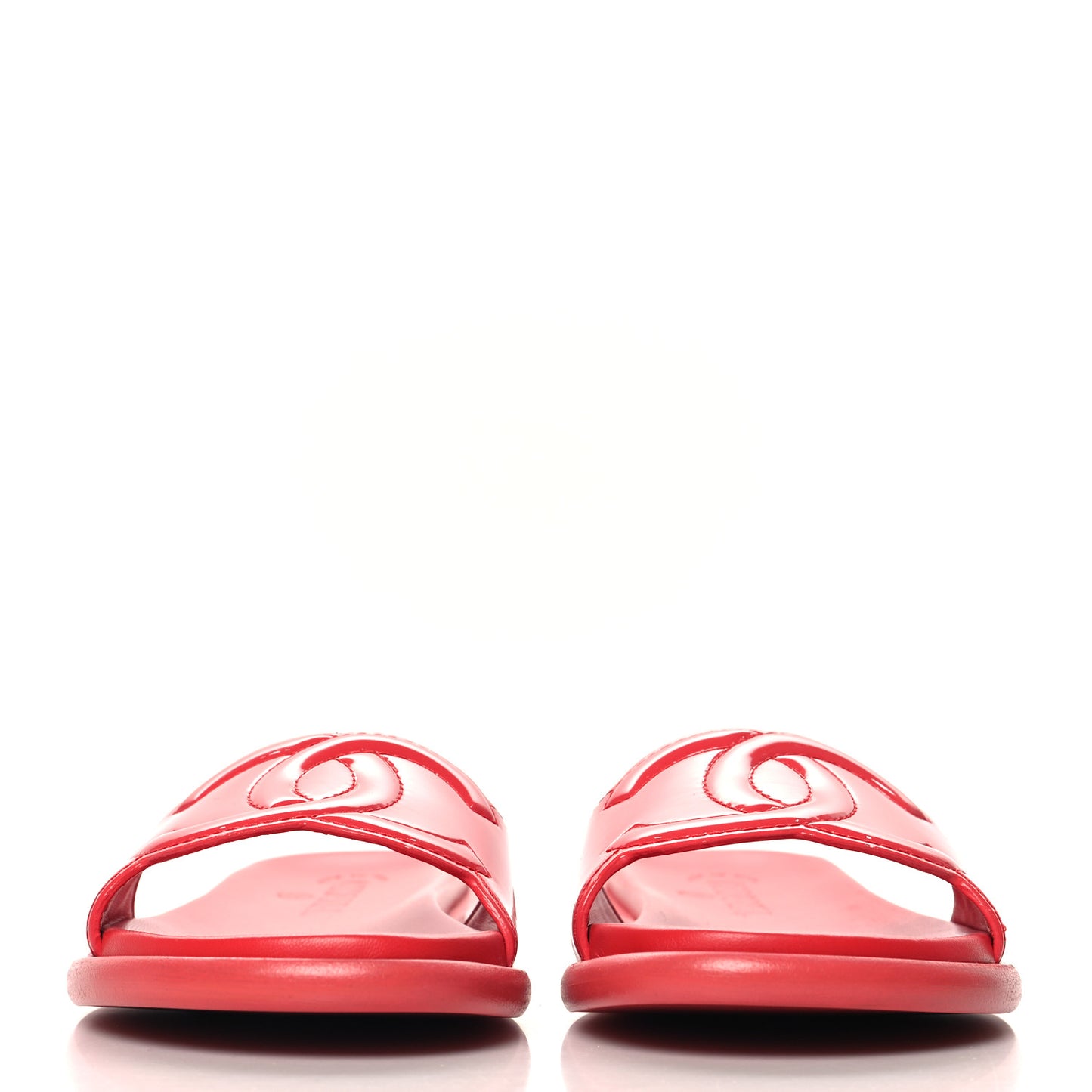 Patent Calfskin CC Slip On Mules 40 Pink