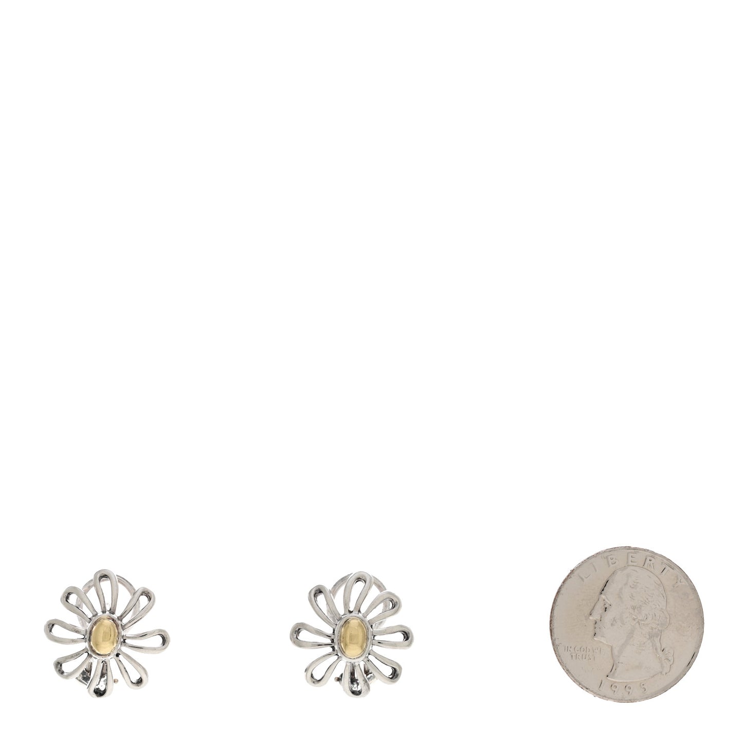 Sterling Silver 18K Yellow Gold Medium Paloma Picasso Daisy Earrings