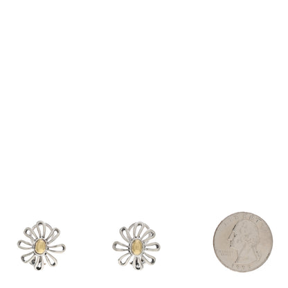 Tiffany Sterling Silver 18K Yellow Gold Medium Paloma Picasso Daisy Earrings 2 of 4