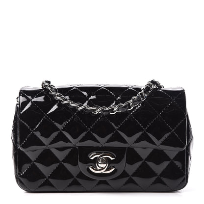 Chanel Patent Calfskin Quilted Mini Rectangular Flap Black 1 of 10