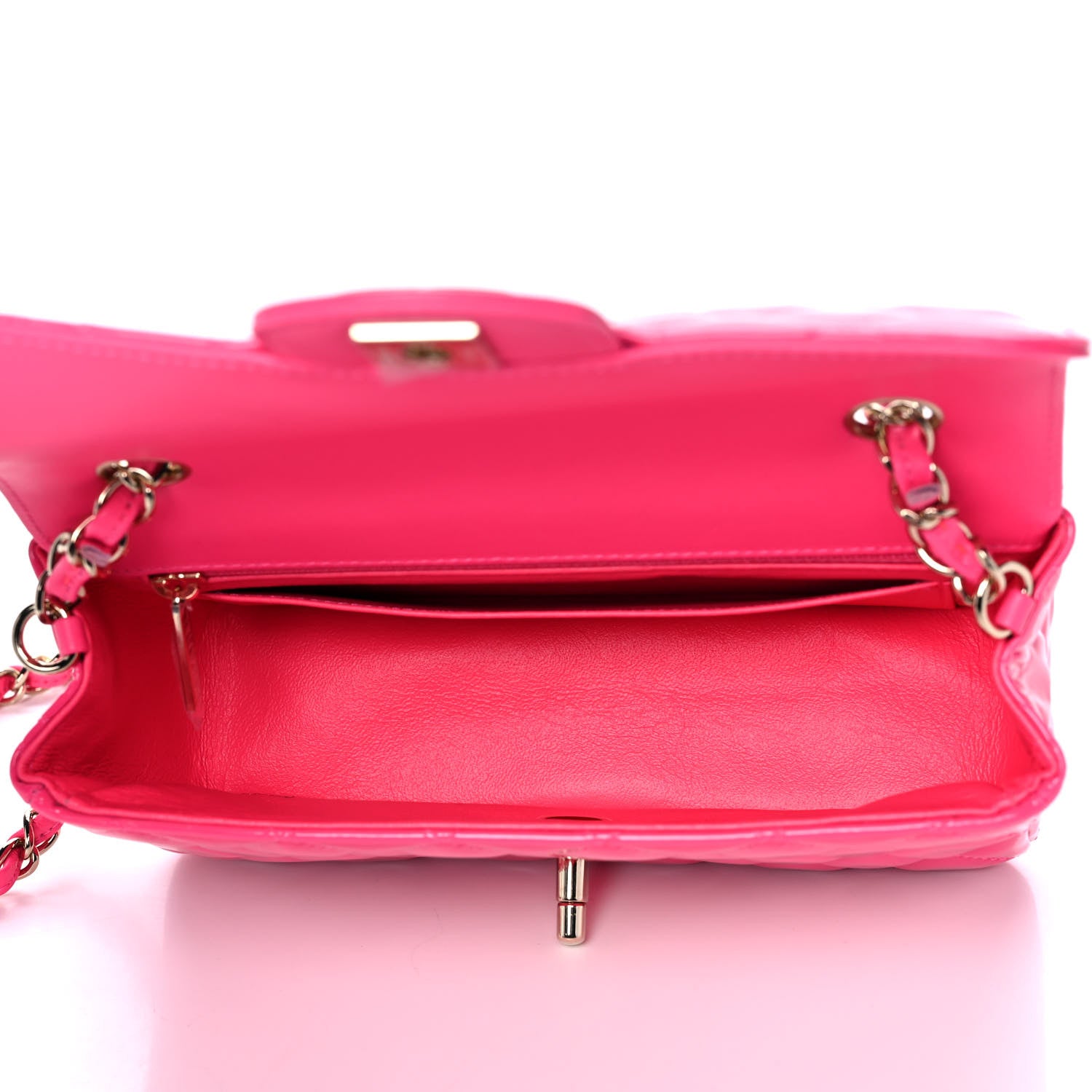 Chanel Patent Quilted Mini Rectangular Flap Pink 5 of 11